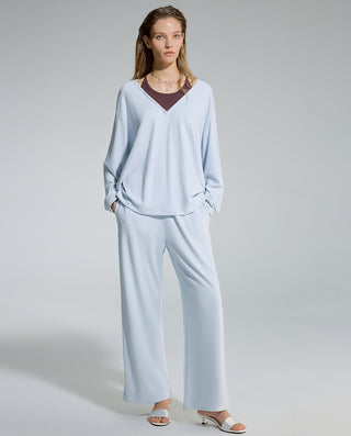 AIMER Mock Two-Piece Long Sleeve Set