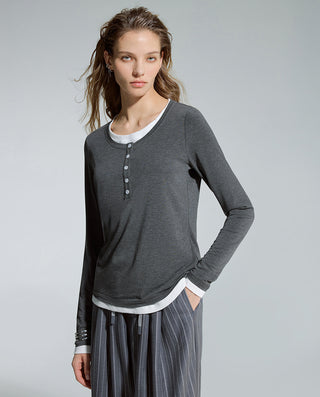 AIMER Cashmeren Long Sleeve Top