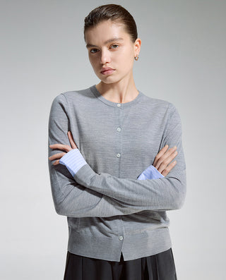 AIMER Cardigan Long Sleeve Top