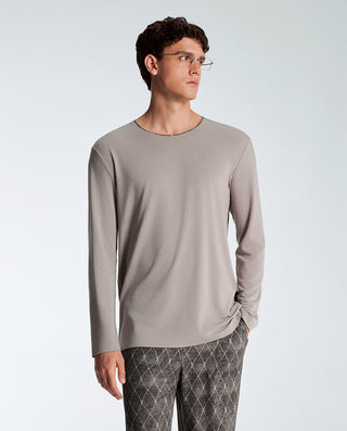 AIMER MEN Algae Crew Neck Long Sleeve Sleepwear Top