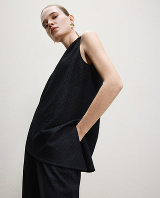 AIMER CHUANG Cotton Round Neck Sleeveless Top