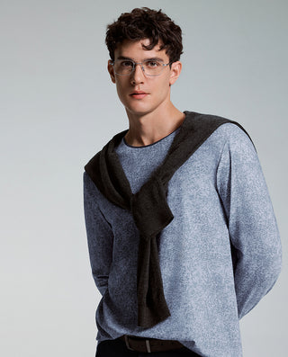 AIMER MEN Algae Crew Neck Long Sleeve Sleepwear Top