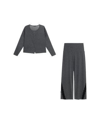AIMER Crew Neck Pullover Long Sleeve Set
