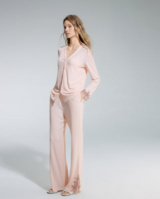 AIMER 3-Piece Cardigan Bra Tank Pants