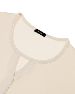 AIMER Crew Neck Pullover Long Sleeve Set