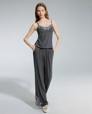 AIMER 3-Piece Cardigan Bra Tank Pants