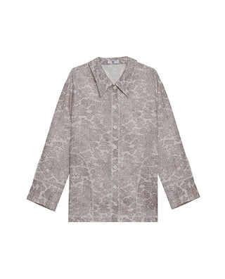 AIMER CHUANG Long Sleeve Collared Lounge Shirt