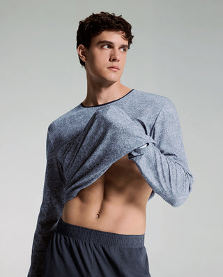 AIMER MEN Algae Crew Neck Long Sleeve Sleepwear Top