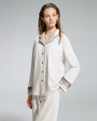 AIMER Cardigan Long Sleeve Pants Set