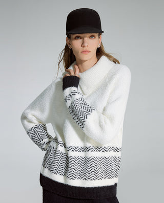 AIMER Collared Pullover Long Sleeve Pants Set