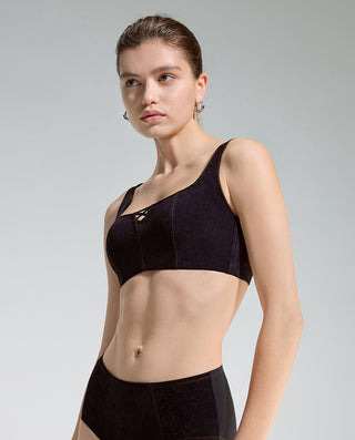 AIMER Suede Flexible Wire Lightly Lined Bra