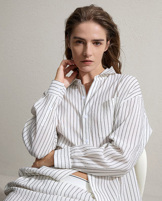 AIMER Relaxed Striped Oversized Shirt