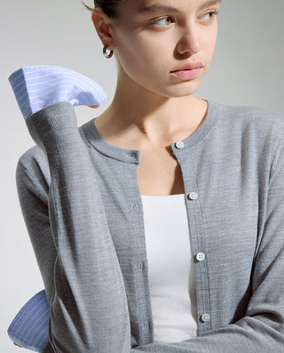 AIMER Cardigan Long Sleeve Top