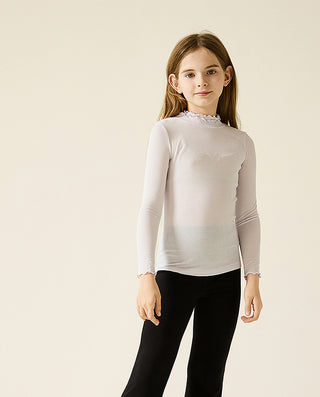 AIMER KIDS Milk High-Neck Base Top for Girls