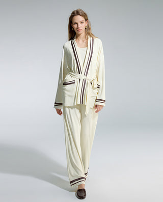 AIMER Long Sleeve Cardigan Tank Pants 3-Piece Set