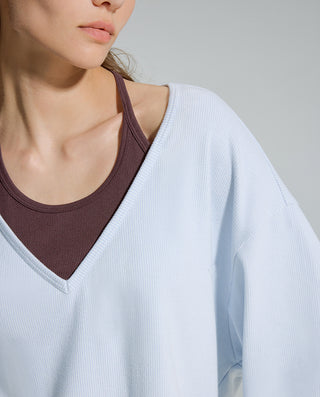 AIMER Mock Two-Piece Long Sleeve Set