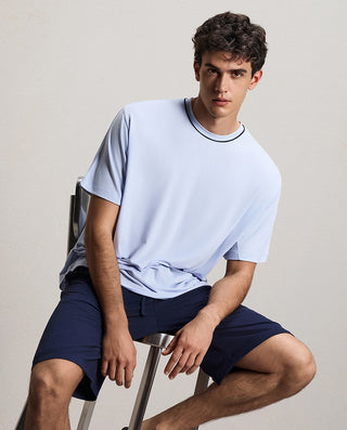 AIMER MEN Cool-Feeling Home Wear Short-Sleeved Suit