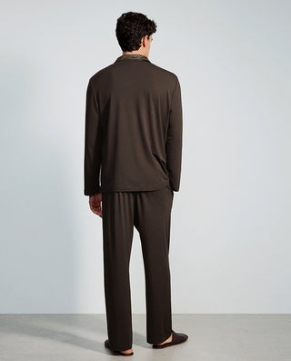 AIMER MEN Soft Comfort Collared Pajama Set