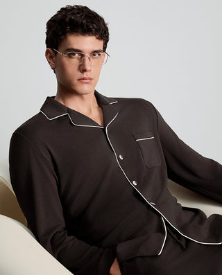 AIMER MEN Milk Velvet Collared Lounge Top