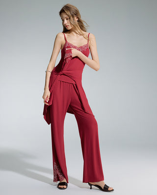 AIMER 3-Piece Cardigan Bra Tank Pants