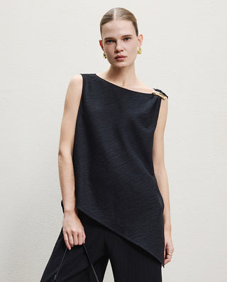 AIMER CHUANG Cotton Round Neck Sleeveless Top