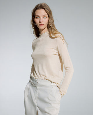 AIMER Mock Neck Long Sleeve Top