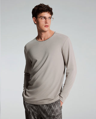 AIMER MEN Algae Crew Neck Long Sleeve Sleepwear Top