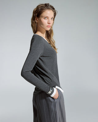 AIMER Cashmeren Long Sleeve Top