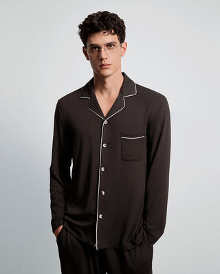 AIMER MEN Milk Velvet Collared Lounge Top