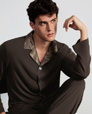 AIMER MEN Soft Comfort Collared Pajama Set