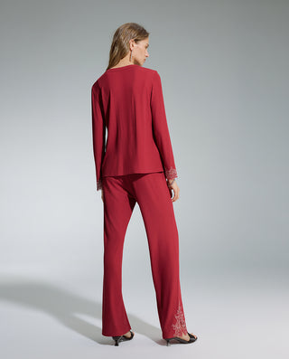 AIMER 3-Piece Cardigan Bra Tank Pants