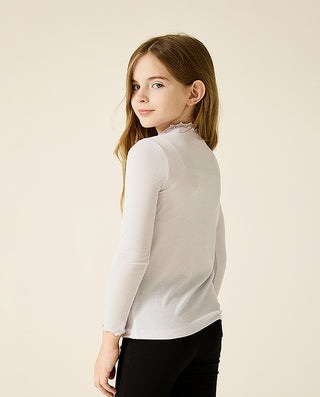 AIMER KIDS Milk High-Neck Base Top for Girls