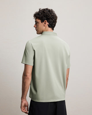 AIMER MEN Business Lapel Short-Sleeved T-Shirt