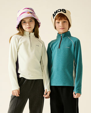 AIMER KIDS Unisex Thick Half-Zipper Shirt
