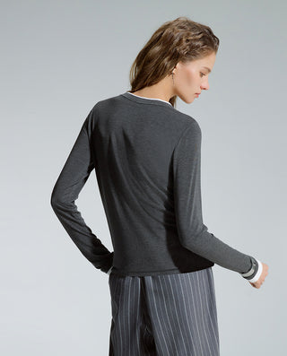 AIMER Cashmeren Long Sleeve Top