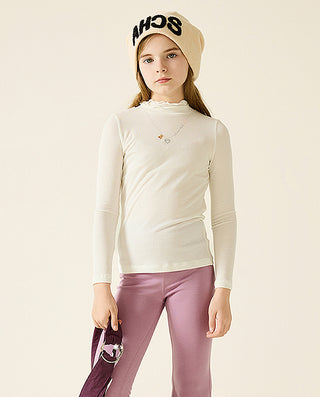AIMER KIDS Milk High-Neck Base Top for Girls
