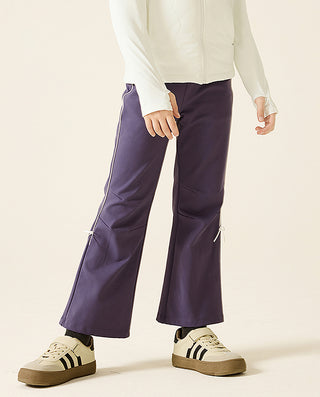AIMER KIDS Early Autumn Bowknot Flared Pants for Girls
