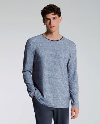 AIMER MEN Algae Crew Neck Long Sleeve Sleepwear Top