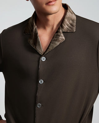 AIMER MEN Soft Comfort Collared Pajama Set