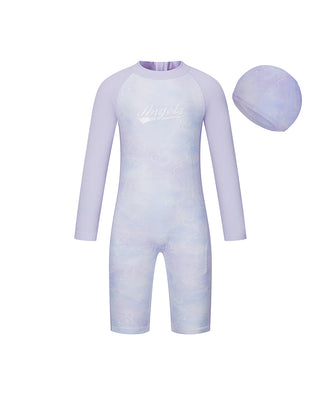 AIMER KIDS Long-sleeved One-piece Swimsuit For Girls