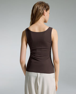 AIMER Cashmere Neck Wide Strap Bra-In Tank