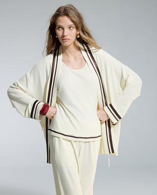 AIMER Long Sleeve Cardigan Tank Pants 3-Piece Set