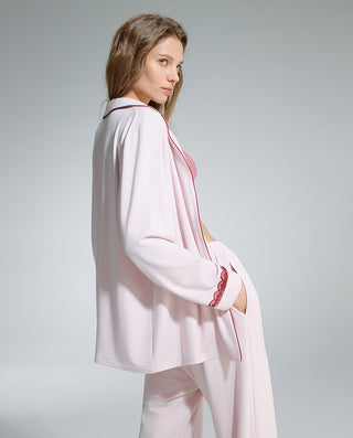 AIMER Collared Cardigan Long Sleeve Pants Set