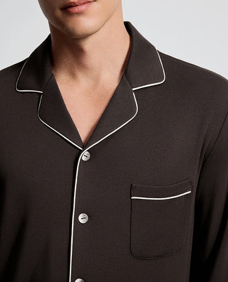 AIMER MEN Milk Velvet Collared Lounge Top