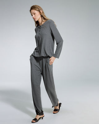 AIMER Crew Neck Long Sleeve Jumpsuit