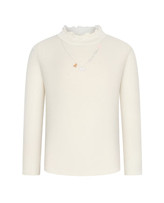 AIMER KIDS Milk High-Neck Base Top for Girls