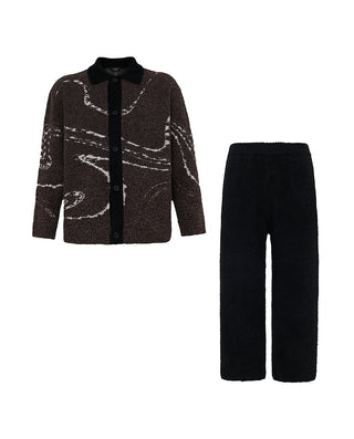 AIMER MEN Cozy Winter Collared Lounge Set