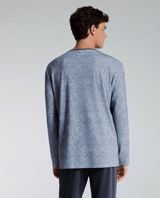 AIMER MEN Algae Crew Neck Long Sleeve Sleepwear Top