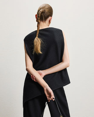 AIMER CHUANG Cotton Round Neck Sleeveless Top