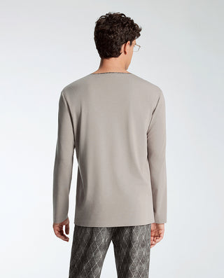 AIMER MEN Algae Crew Neck Long Sleeve Sleepwear Top